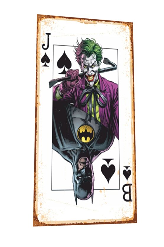 Joker Batmana Karşı Mini Retro Ahşap Poster