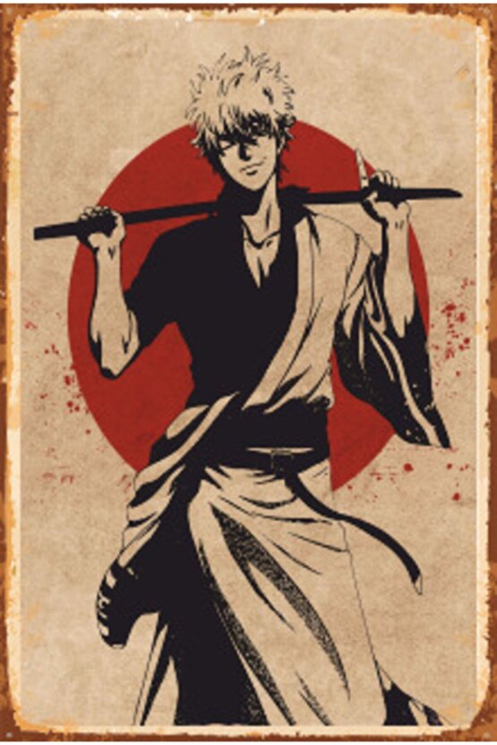 Gintama Samuray Anime Retro Ahşap Poster 752