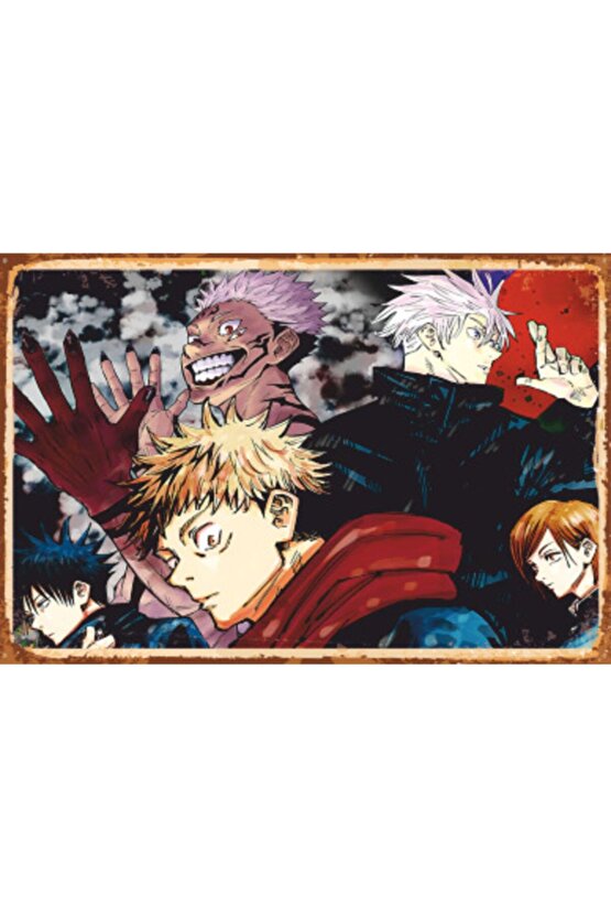 Jujutsu Kaisen Toplu Anime Retro Ahşap Poster 756