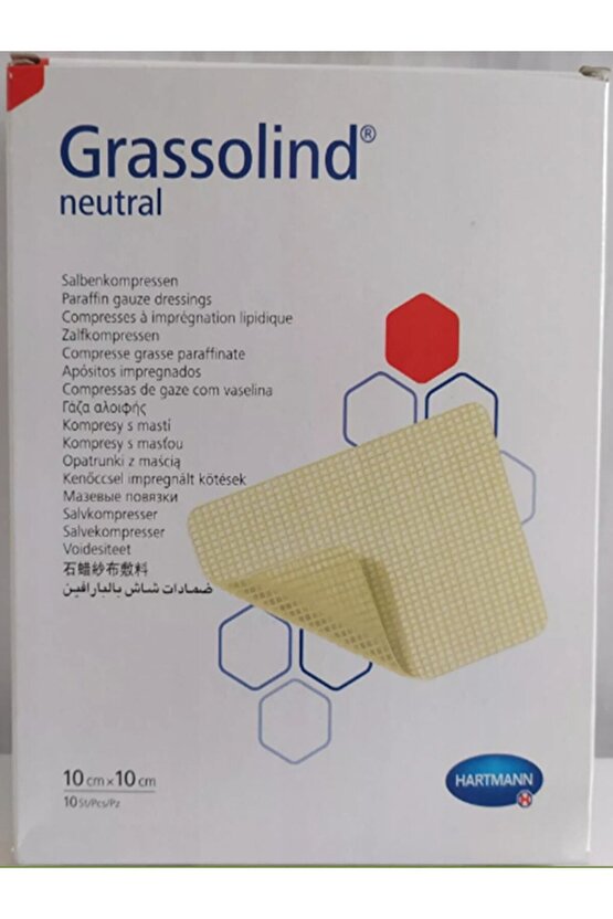 Grassolind Vazelinli Yara Temas Tabakası 10x10cm, Steril, 10lu Kutu