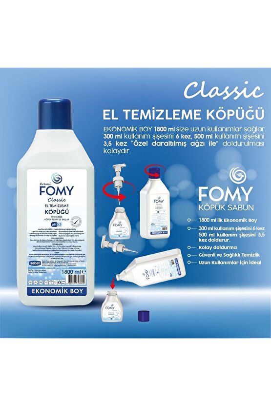 Classic Köpük Sabun  300ml + FOMY Classic Köpük Sabun  1800ml