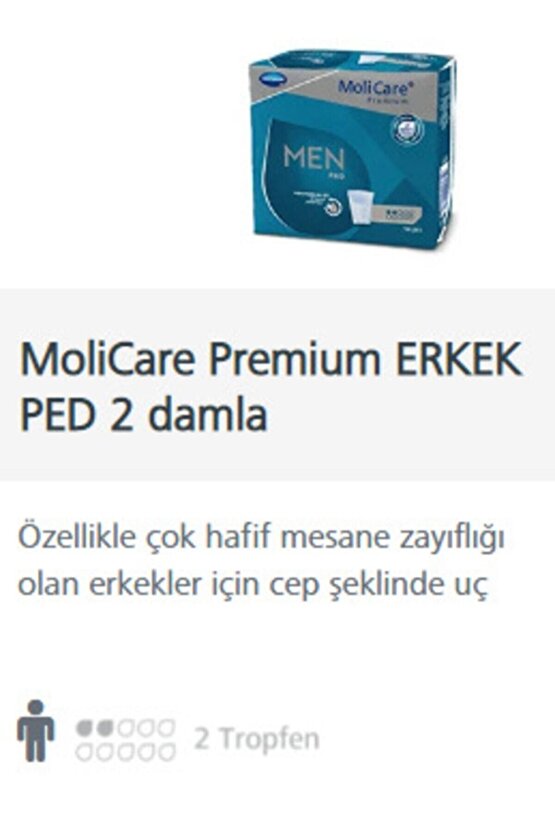 Molicare Premium Men Pad 2 Damla- Erkek Mesane Pedi,aktif 14 Adet