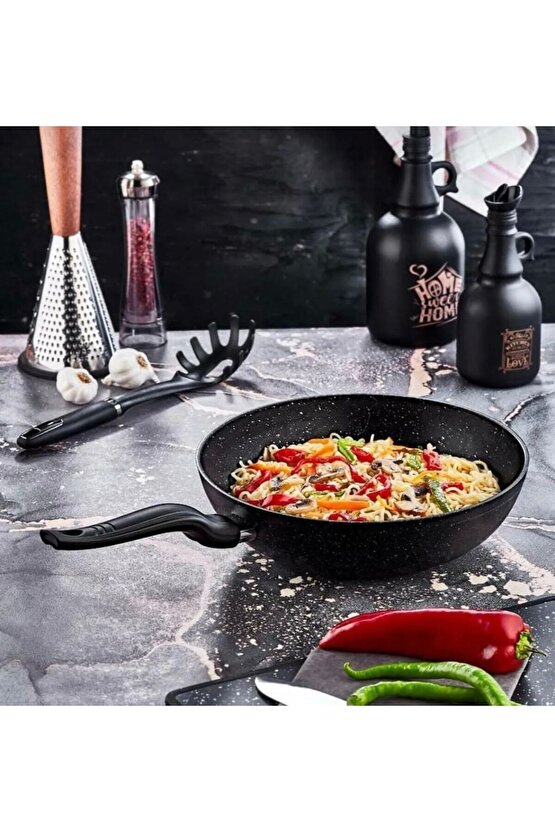 Döküm Granit Wok Tava 28 Cm