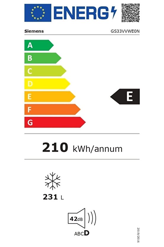 GS33VVWE0N A++ 6 Çekmeceli Derin Dondurucu