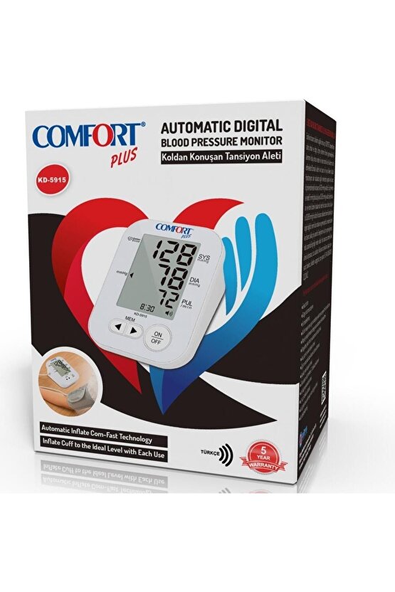 Comfort Plus KD-5915 new Koldan Ölçme Türkçe Konuşan Tansiyon Aleti