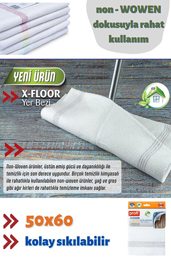 X-floor Mucize Yer Temizlik Bezi - Ister Islak Ister Kuru - 50x60 - 1 Adet - Sıkması Rahat