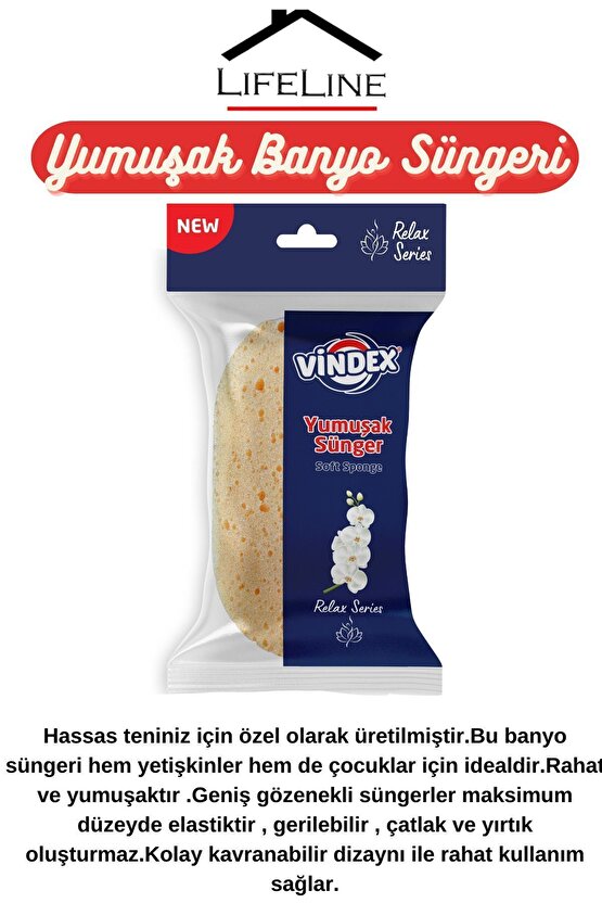 Vücut Bakım Peeling Terapi Spa Yumuşak Banyo Sünger Seti 5li