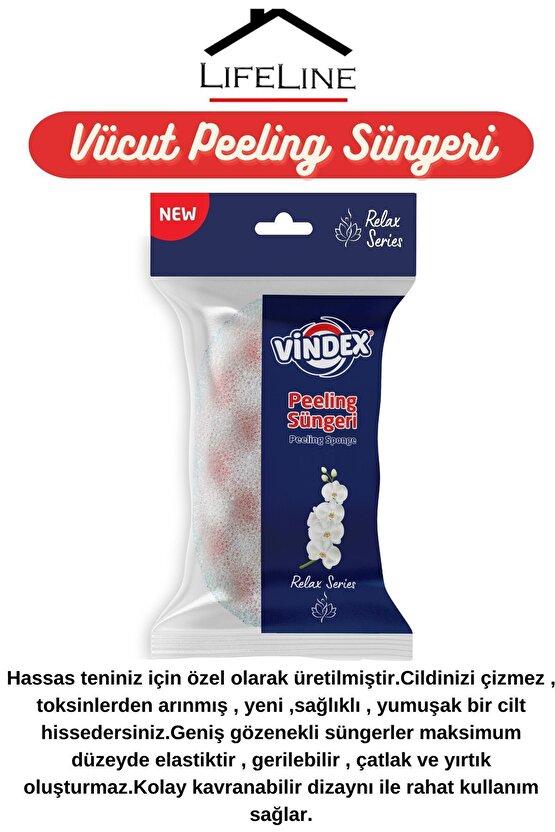 Vücut Bakım Peeling Terapi Spa Yumuşak Banyo Sünger Seti 5li