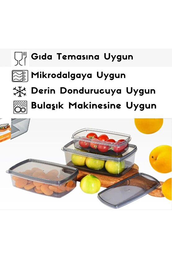 3 lü Kare Saklama Kabı (4007001200ml)