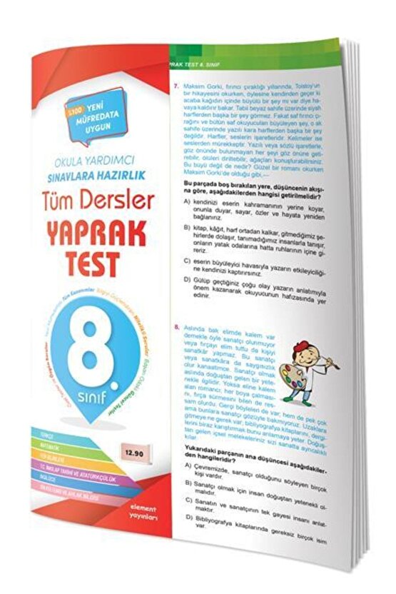 Tüm Dersler Yaprak Test 8.sınıf 4 Element