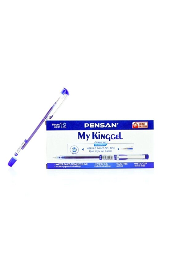 Jel Kalem- My-kıng 0,5 Mm Mavı Metal Klp - 12 Adet