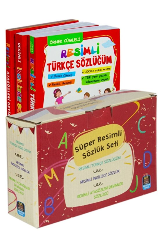 Resimli Türkçe Ingilizce Ve Atasözleri Deyimler Sözlükleri - 3 Kitap Set Tdk Uyumlu