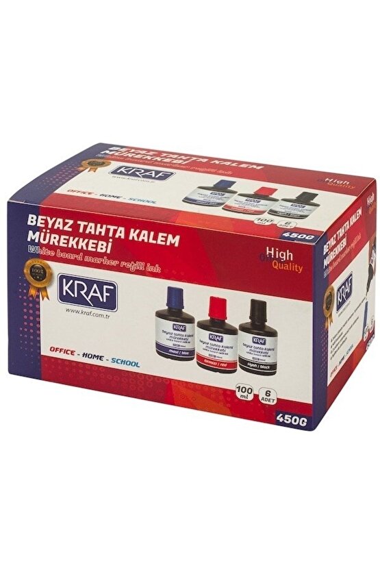 450g Beyaz Yazı Tahtası Mürekkebi Seti 100ml X 6 Adet