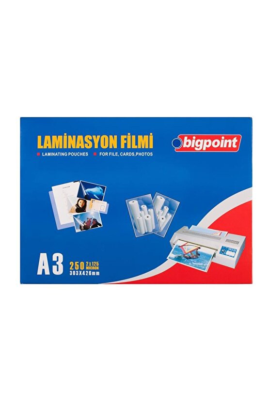 Laminasyon Filmi A3 125 Mikron 100lü Kutu