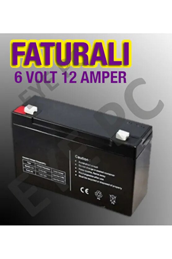 6v 12ah Kuru Tip Akü 6 VOLT 12 AMPER