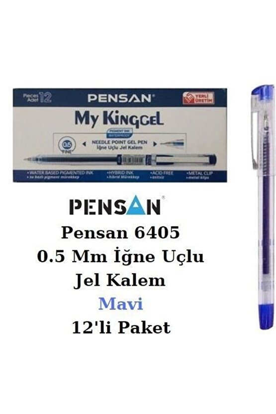 Tükenmez Kalem My-king Jel 12 Adet 0.5 Mm Mavi 6405