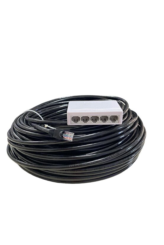 Port Hub Hup Çoğaltıcı Dağıtıcı 1 G iriş 4 Çıkış+2 Tane 5 Metre Kalın İnternet Kablosu Cat6 SYH