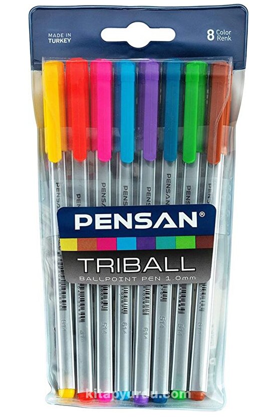 Triball Tükenmez Kalem Renkli 8li Set