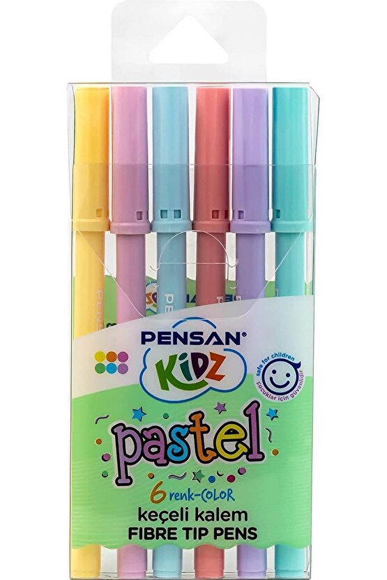 Kidz 6lı Keçeli Boya Kalemi - Pastel Renk  99090