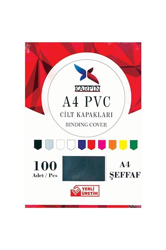 Karpin A4 Pvc Cilt Kapağı Şeffaf 100lü 6225