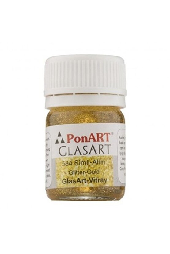 Glass Art 20 Ml Simli Altın Cam Boyası - 584