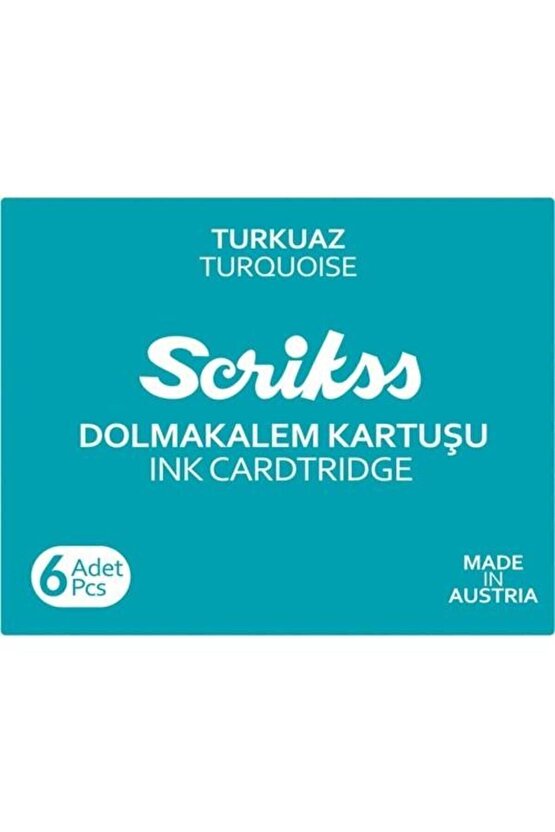 Scrıkss Dolmakalem Kartusu Turkuaz 6 Lı