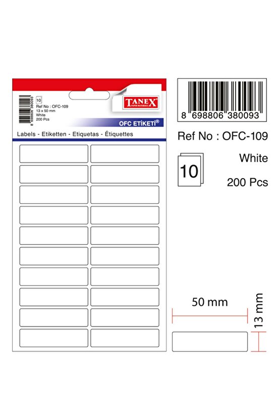 Ofc-109 Çıkartma Etiket 50x13 Mm 10 Lu