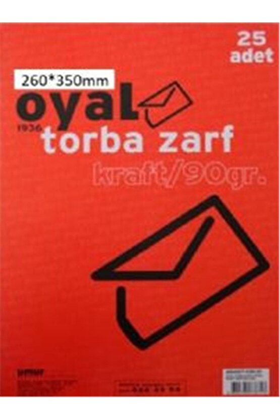 26x35 cm Torba Zarf Kraft 25li Paket