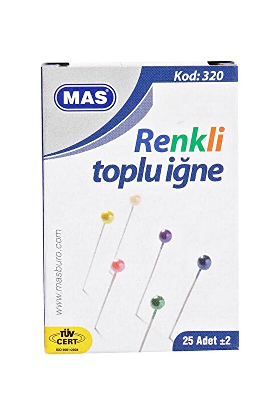 Toplu Iğne Renkli Başlı 32 Mm 320