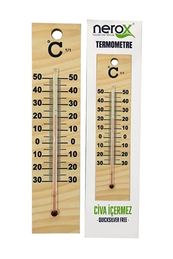 Ahşap Civasız Termometre F-227