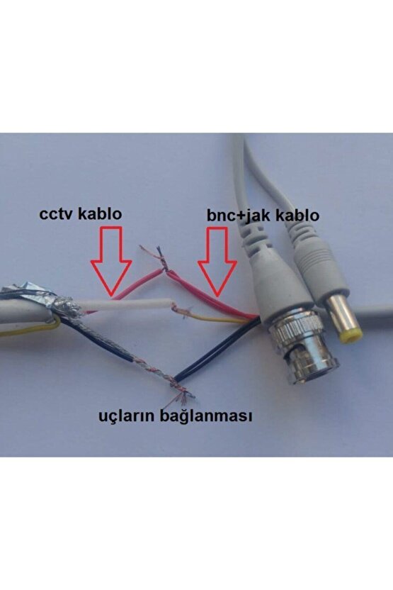 10 Adet Bnc Hazır Kablo Dc Power Jack Erkek Cctv Kamera Bnc Uç