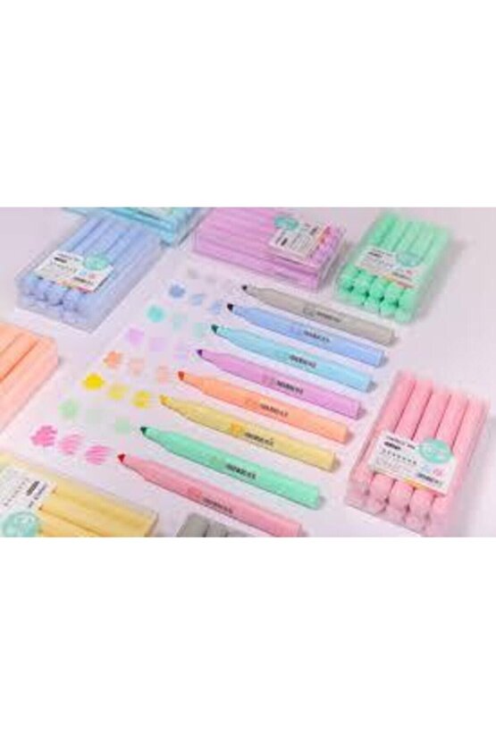 Pastel Renk Fosforlu Kalem 8li Set