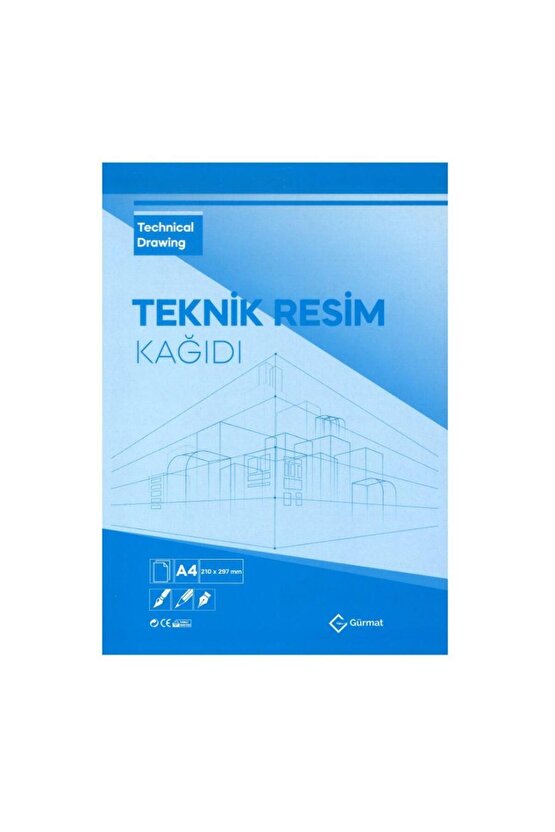 A4 Teknik Resim Defteri Dik 40 Yaprak Antetli A-4 Teknik Resim Defteri 1 Adet