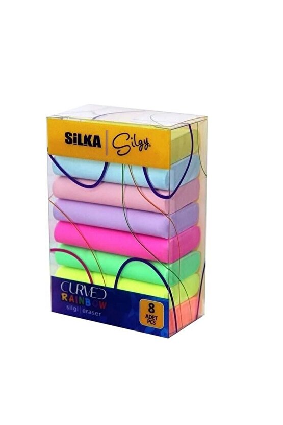 Silka Curved Rainbow Pastel Silgi 8li Sg.51