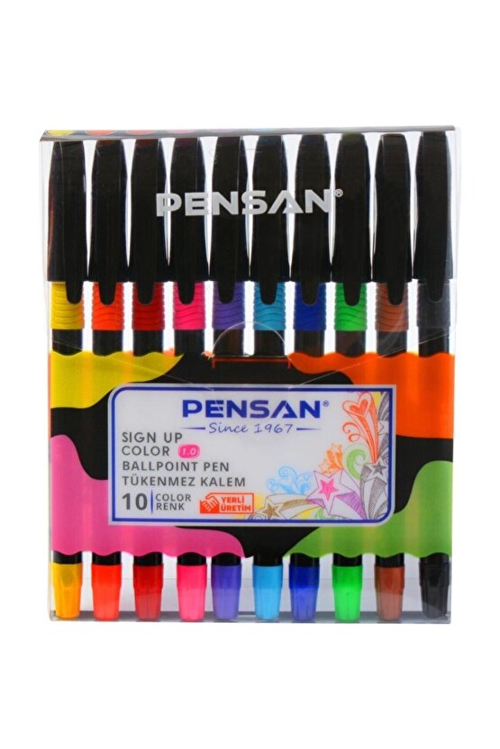 Sign Pen Color 1.0mm Tükenmez Kalem 10lu Set