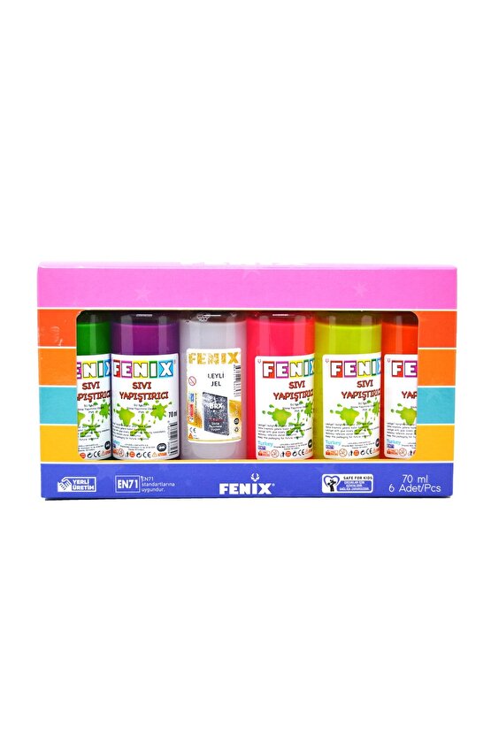 Slime Jeli Ve Boraks 5 Renk Slime Jeli + 70ml Sıvı Boraks Seti Slaym Malzemesi