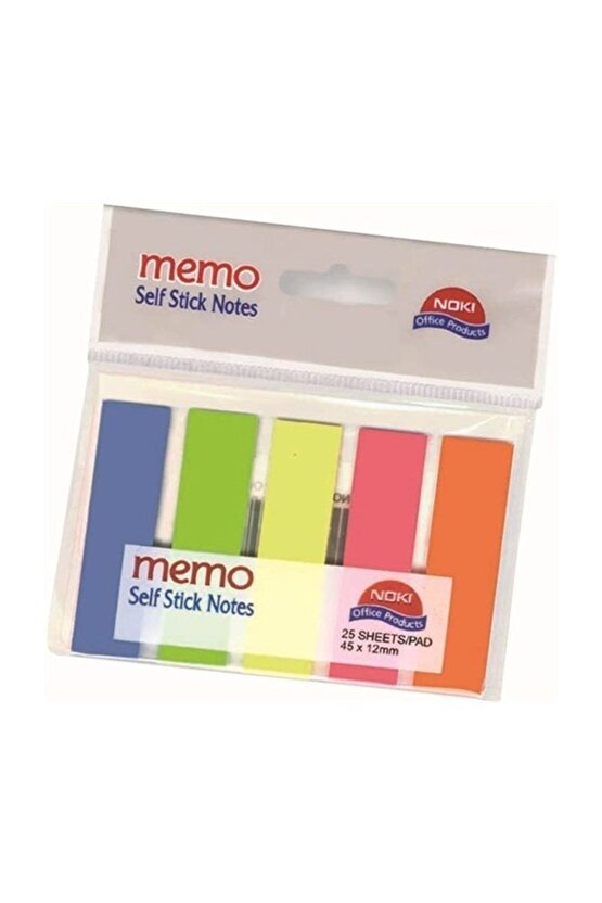 Memo Film İndex 5 Renk 12X45Mm 25 Yp. 12050 Yapışkan Notluk