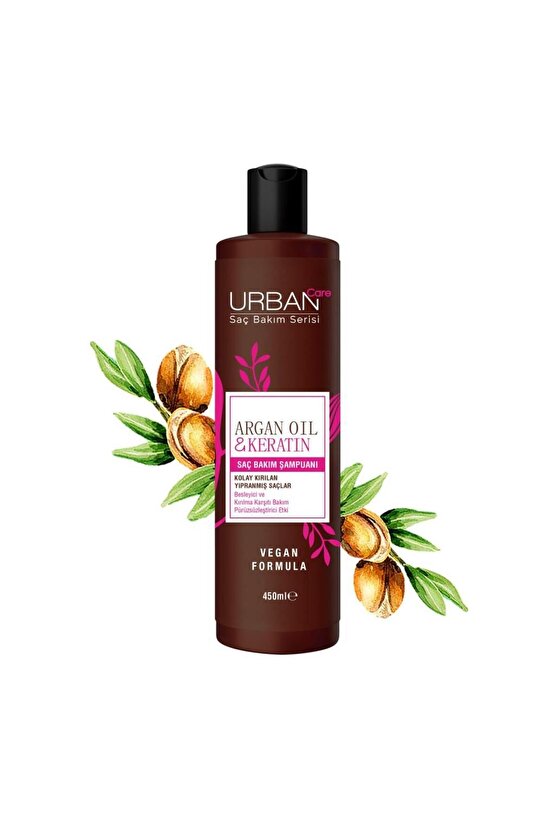 Argan Yağı Kolay Kırılan Yıpranmış Saçlara Özel Saç Bakım Şampuanı-vegan-450 Ml