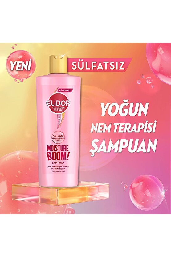 Collagen Blends Sülfatsız Saç Bakım Şampuanı Moisture Boom Yoğun Nem Terapisi 350 ml