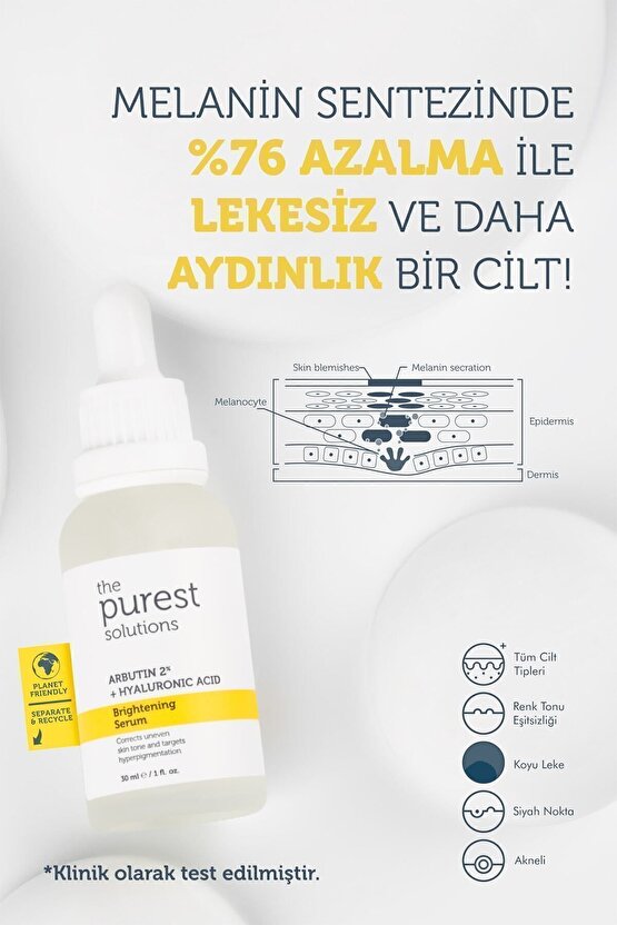 Leke Karşıtı Arbutin Cilt Bakım Serumu 30 Ml (arbutin %2 + Hyaluronic Acid)