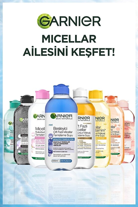 Besleyici Çift Fazlı Micellar Makyaj Temizleme Suyu 400 ml