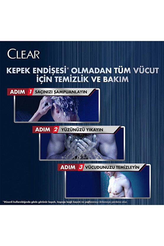 Men 3 In 1 Şampuan & Duş Jeli Arındırıcı Kömür Saç Yüz Vücut Için 350 ml