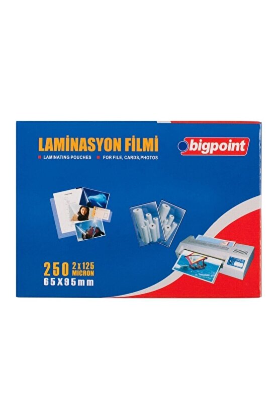 Laminasyon Filmi 65x95mm 125 Mikron 100lü Kutu