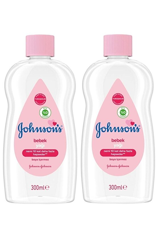 Johnsons Baby Bebek Yağı 300ml Nemlendirici (Pembe) 2 Li Set