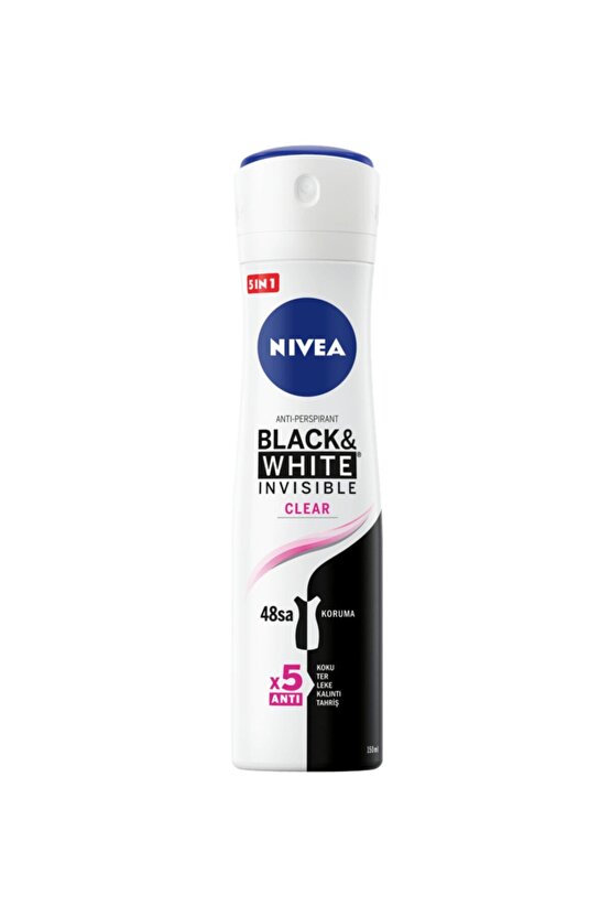 Invisible Black&white Clear Kadın Sprey Deodorant 150 Ml*6lı