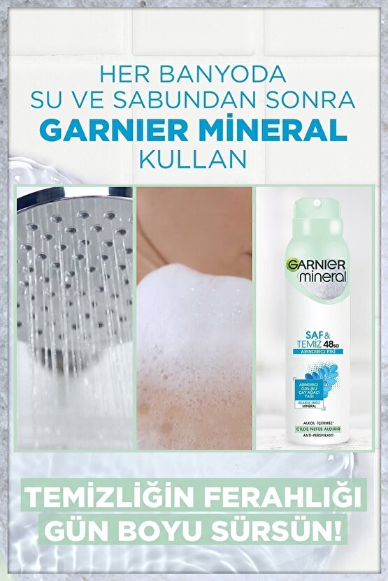 Mineral Saf ve Temiz Kadın Sprey Deodorant 150ml