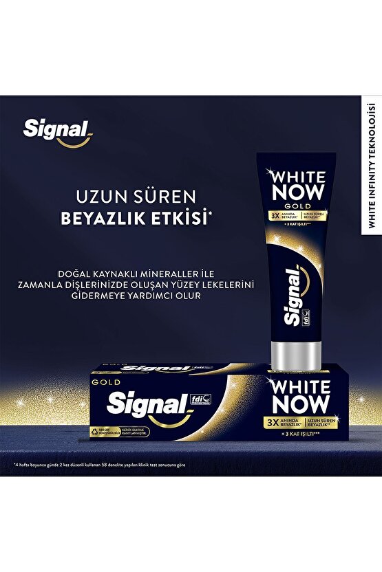 White Now Gold Beyazlatıcı Işıltı Diş Macunu 75ml X4