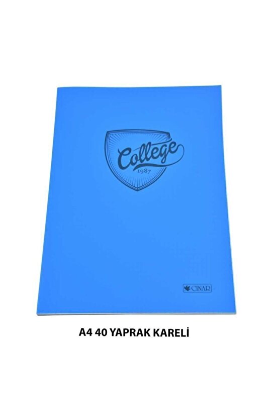 Pvc Kapaklı A4 Kareli 40 Yaprak Defter