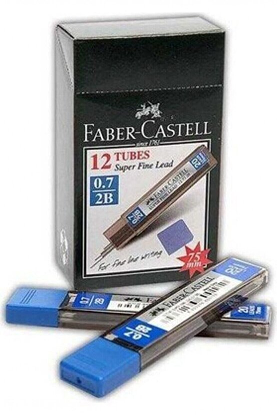 Faber-castell Min Süper Fine Lead 2b 75 Mm 0.7 Mm 12 77 20-12 Versatil Kalem Ucu (12 TÜP)