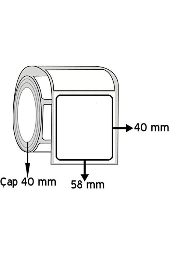 Termal Etiket 40 Mm*58 Mm Terazi Etiketi 500 Adet 1 Rulo